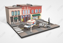 C4D��ͨ���� �ֳ�ģ�� Car Crash Scene