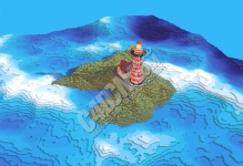 C4D�;ۿ�ͨ��������ģ�� Lighthouse Islan