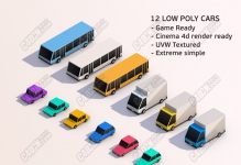Low_Poly���ʮ������ͨ����ģ�����ͳ�C4D
