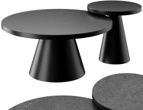 ������Ⱥ�ɫ�մ�Բ�ο��ȱ������ز�ģ������ SALONTAFEL LEEDS ROND ZWART KERAMIEK