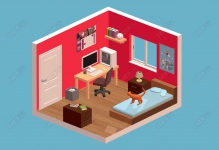 C4D΢���������ҿ�ͨģ�� Low Poly Room