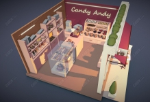 C4D�ǹ��������ģ�� Candy Shop Draft