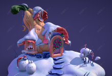 C4Dʥ�����ϹϷ���ѩ����ͨģ��