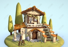 C4D����Сľ�ݱ�������ģ������ Greek Scul
