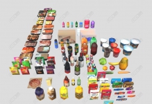 C4D 121�ֿ�ͨʳ��ʳƷ����ģ�ͺϼ� Comida
