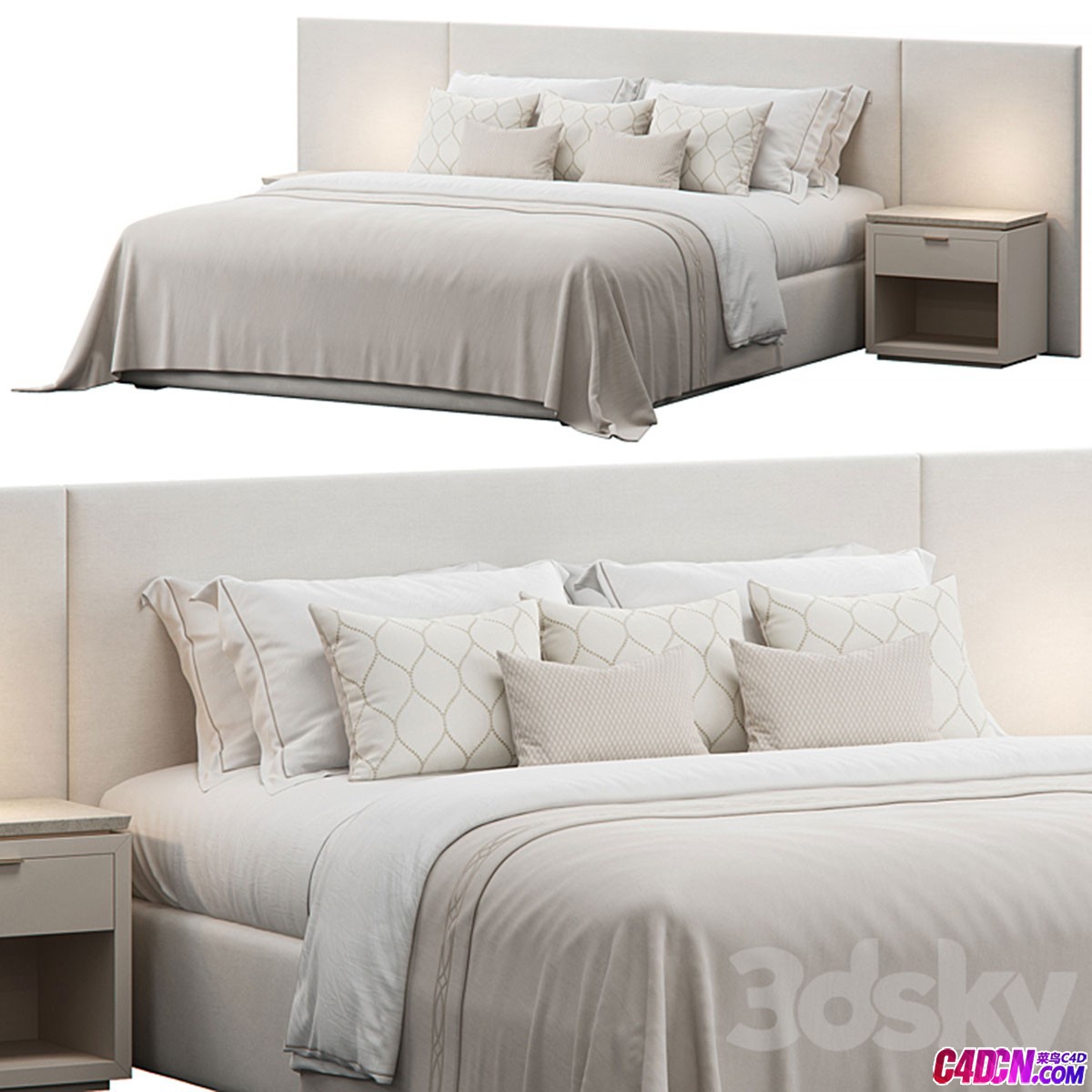���ǽ�崲ͷ���ز�ģ������ WALLPANELS HEADBOARD BED
