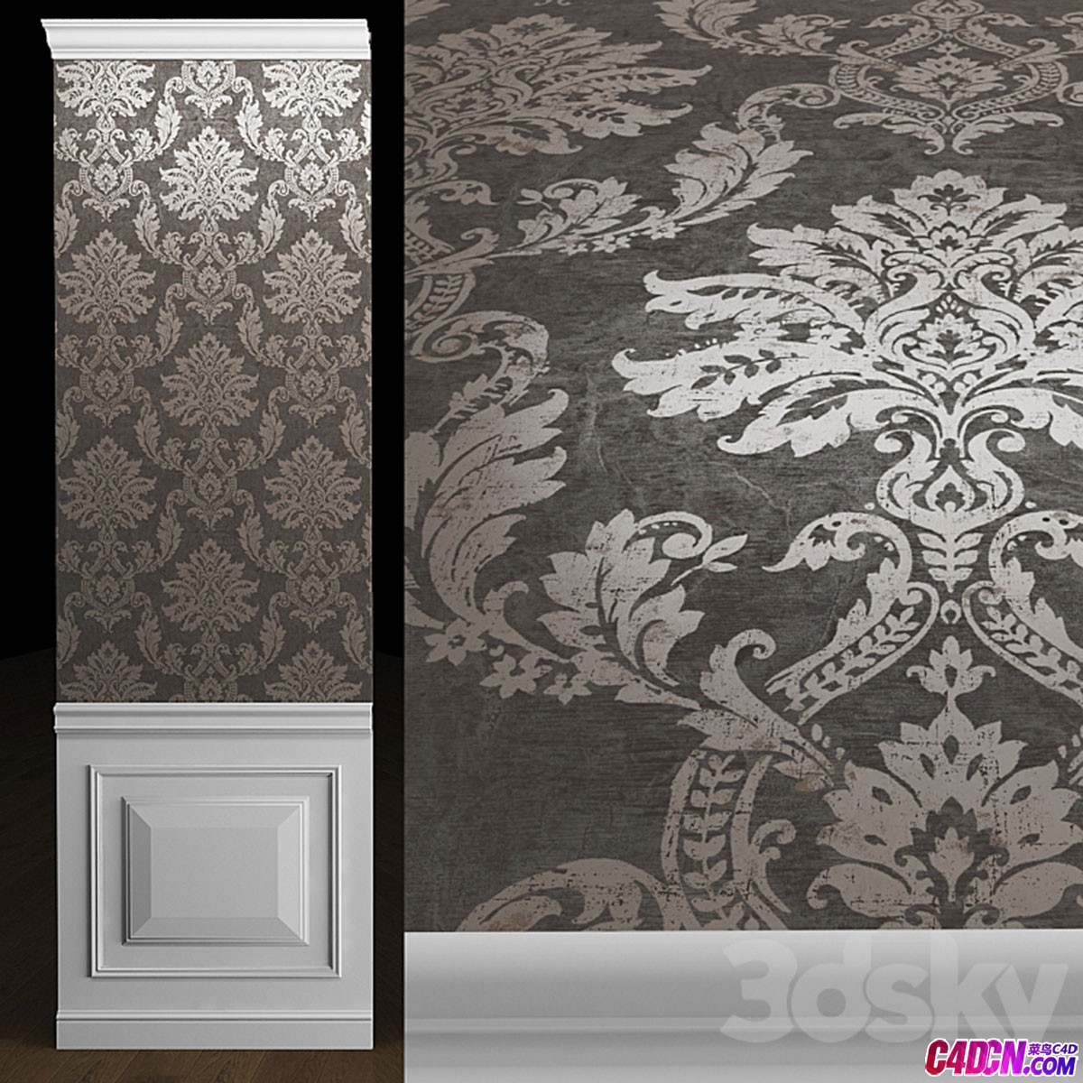 免费波斯奇克壁纸第二部材质纹理贴图下载 WALLPAPER PERSIAN CHIC GRANDECO PART 2 - 菜鸟C4D