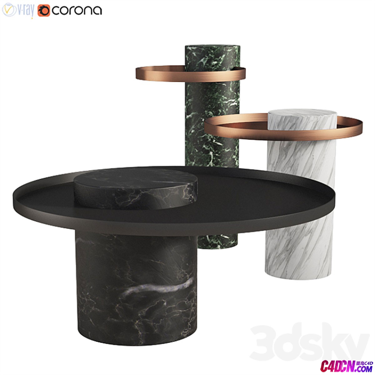 ����¾��߿�������ϵ���ز�ģ������ SALUTE SIDE TABLE COFFEE TABLE COLLECTION