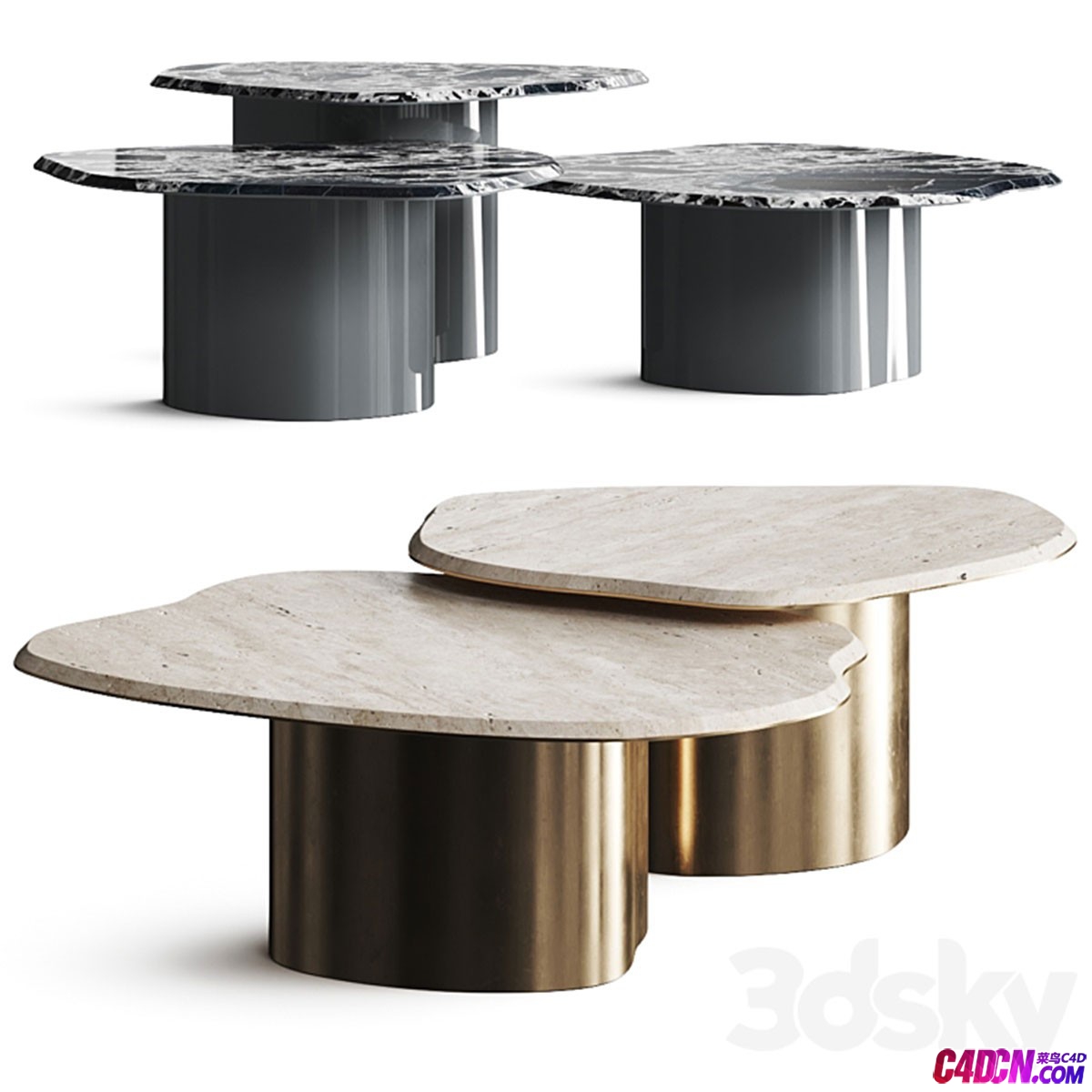 �����������Ƭ���������ز�ģ������ SECOLO FRAGMENT COFFEE TABLES