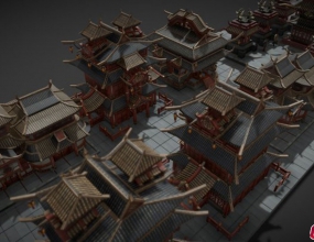 Blender�Ͷ�����й��������Ϸ�ʲ�ģ�� LOW POLY CHINESE STYLE ARCHITECTURAL GAM
