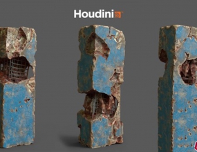 Houdini����12Сʱ�ƾ��𻵽������������ӽ�ģչUV�ڵ���ʽ̳�
