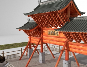 ��¥��ά��ģ(��Ӧ��ľ����¥)��Cinema 4D��VRay��