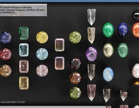 Blender��ʯ��ʯԤ�� The Ultimate Procedural Colored Gemstones Collection