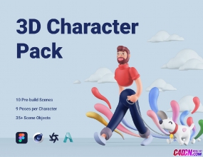 2��C4D��ͨ������Ů�Ա������ɫģ�ͺϼ�(��������������Ƴ���)