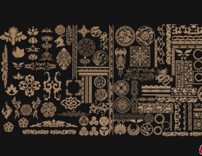 Blender�й����װ��ͼ����1ģ�� CHINESE CARVED DECORATIVE PATTERNS PACK 1