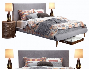 ����������ִ��������ز�ģ������ WEST ELM MOD UPHOLSTERED BED