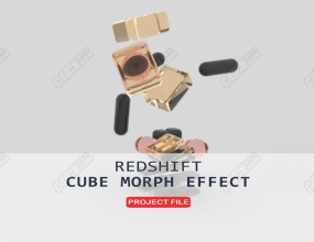 Redshift��Ⱦ������C4D���� Cube morph effect